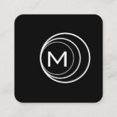 ロゴコンテンポラリーモノグラム（黒/グレー） スクエア名刺 (正面)