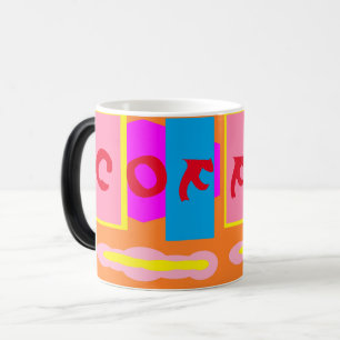 ロゴコーヒー入りピンクレモンパステルオレンジ モーフィングマグカップ
