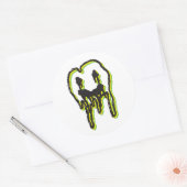 ロゴサイケデリックステッカー:レモンライム ラウンドシール (封筒)