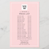 ロゴサービス価格リストメニュー ピンク チラシ (正面)