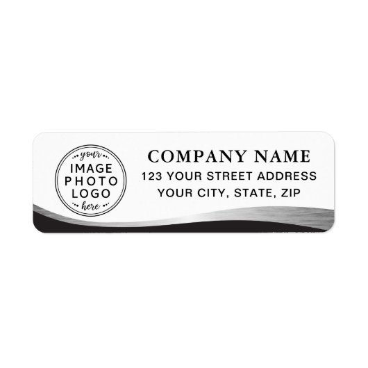 ロゴシルバーグレーグラディエント事業差出人住所 ラベル (正面)