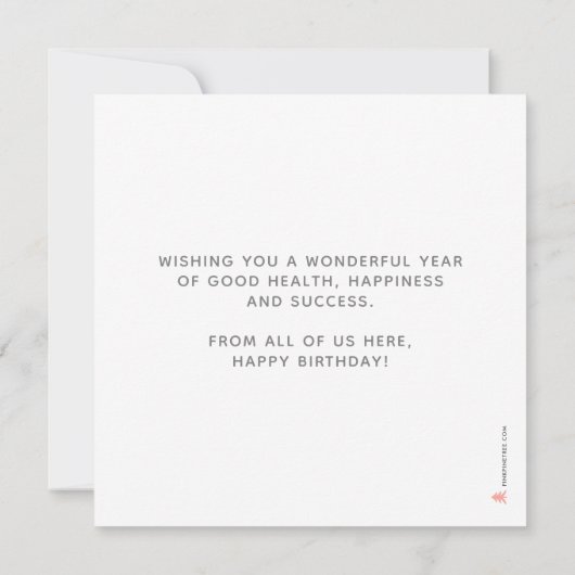 ロゴシルバーフェイクフォイルのスクリプトレタリング誕生日 カード (裏面)