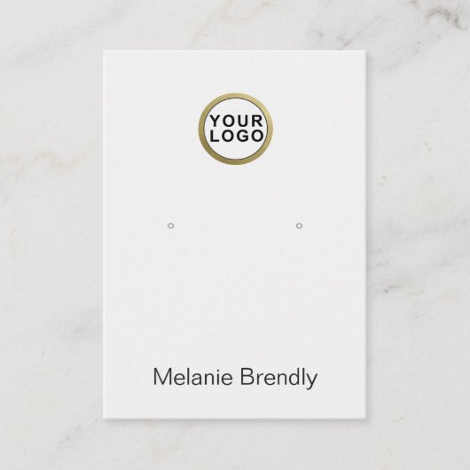 ロゴシルバーブラックジュエリーイヤリングディスプレイ 名刺 (正面)