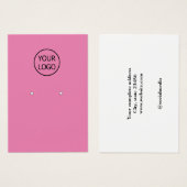 ロゴシンプルのイヤリング表示を追加カスタムするピンク (正面&裏面)