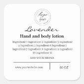 ロゴシンプルの白黒の材料 スクエアシール (正面)