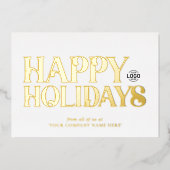 ロゴシンプルはっきりしたクリーンホワ企業のイト 箔シーズンカード (正面)