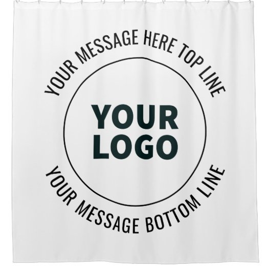 ロゴシンプルまたはイメージで置き換える方法 シャワーカーテン (正面)