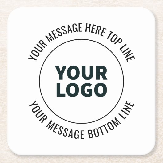 ロゴシンプルまたはイメージで置き換える方法 スクエアペーパーコースター (正面)