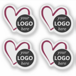 ロゴシンプルまたは写真を使用したハートのブルゴーニュの形状 シール