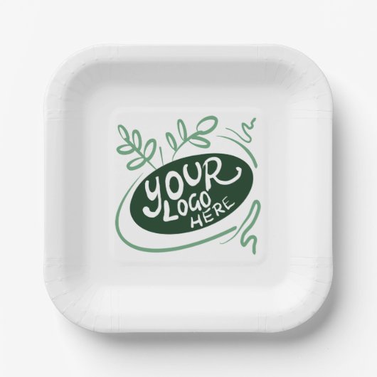 ロゴシンプルをビジネスに追加 ペーパープレート (正面)