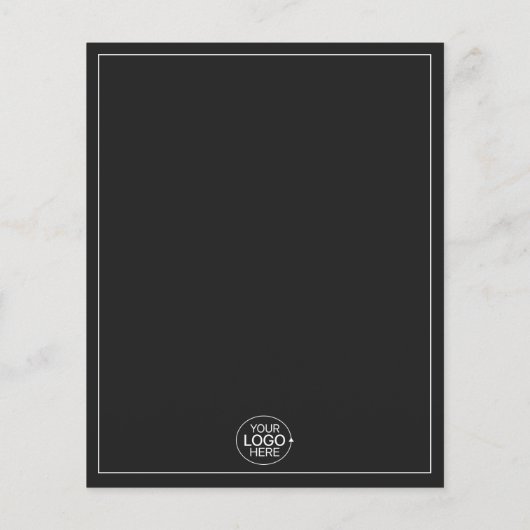 ロゴシンプルを追加する黒のフォトコラージグリッド チラシ (裏面)