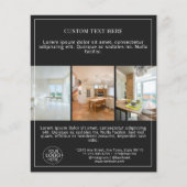 ロゴシンプルを追加する黒のフォトコラージグリッド チラシ (正面)