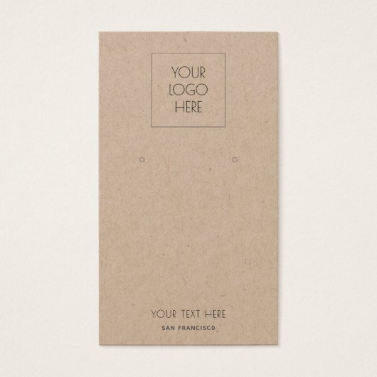 ロゴシンプルジュエリーイヤリングクラフト表示カード (正面)