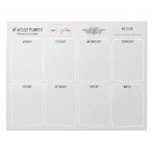 ロゴシンプルティア遠くにライトグレーウィークリープランナー ノートパッド (正面)
