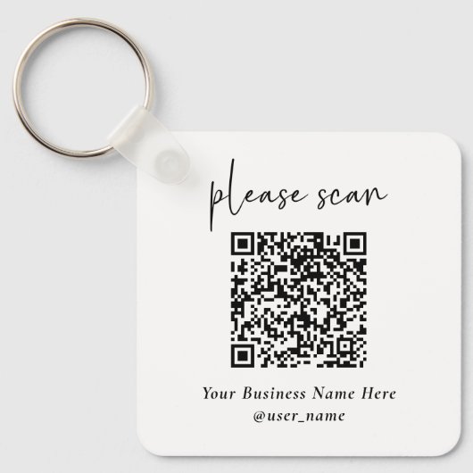 ロゴシンプルバック付きQRコード | キーホルダー (正面)