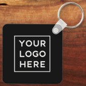 ロゴシンプルバック付きQRコード |黒 キーホルダー (裏面)