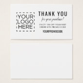 ロゴシンプルプロモーションコードクーポン割引カード (正面&裏面)