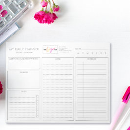 ロゴシンプルホワイトアモダンンドデイリープランナー ノートパッド