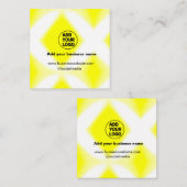 ロゴシンプルミニマルの追加/デザイン黄色の追加くもの巣 スクエア名刺 (正面/裏面)