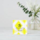 ロゴシンプルミニマルの追加/デザイン黄色の追加くもの巣 スクエア名刺 (スタンド正面)