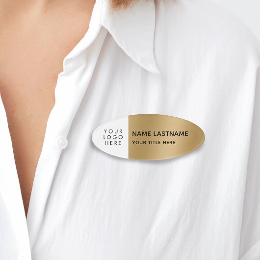 ロゴシンプルモダンフェイク金ゴールドマグネットタイトル 名札
