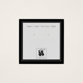 ロゴシンプルモダンブラックイヤリングディスプレイカード (正面)