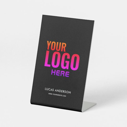 ロゴシンプルモダンプロフェッショナル台座標識 台座サイン (正面)