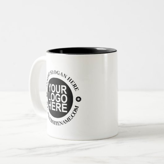 ロゴシンプルモダンプロフェッショナル独自の作成 ツートーンマグカップ (正面左)