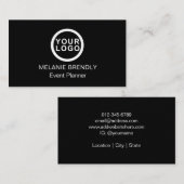 ロゴシンプルモダンミニマル黒名刺 名刺 (正面/裏面)