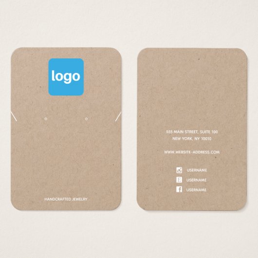 ロゴシンプル付きクラフトイヤリングとネックレスディスプレイの追加 (正面&裏面)