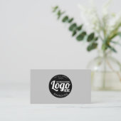 ロゴシンプル付きプロフェッショナルグレー名刺 名刺 (スタンド正面)