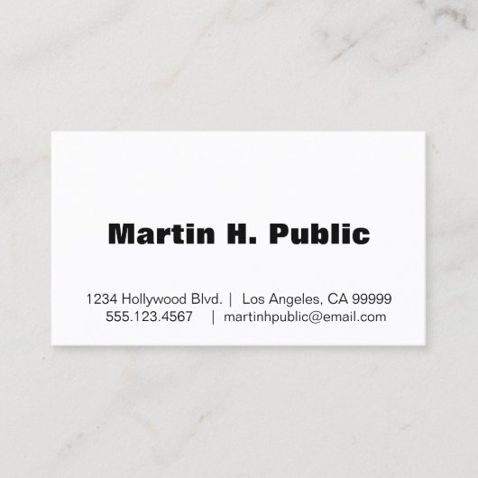 ロゴシンプル付きホワイト名刺 名刺 (正面)