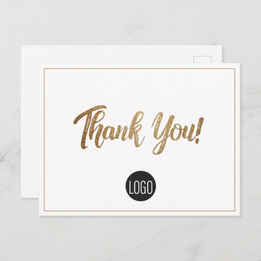 ロゴシンプル会社のカスタム金ゴールド ポストカード (正面/裏面)