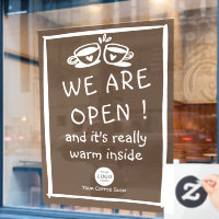 ロゴシンプル入りの大型喫茶店の看板