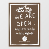 ロゴシンプル入りの大型喫茶店の看板 ウィンドウサイン (シート)