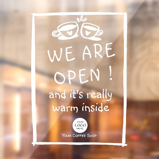 ロゴシンプル入りの大型喫茶店の看板 ウィンドウサイン (シート2)