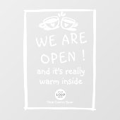 ロゴシンプル入りの大型喫茶店の看板 ウィンドウサイン (シート)