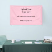 ロゴシンプル文字会社baを追加エレガントする 横断幕 (トレードショー)