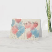 ロゴシンプル水彩風船事業誕生日 カード (正面)