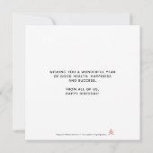 ロゴシンプル白黒スクリプト企業の誕生日 カード (裏面)