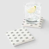 ロゴシンプル繰り返しロゴ ストーンコースター (横)