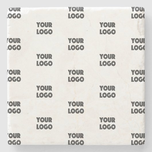 ロゴシンプル繰り返しロゴ ストーンコースター (正面)