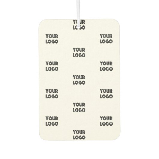 ロゴシンプル繰り返しロゴ |白 カーエアーフレッシュナー (正面)