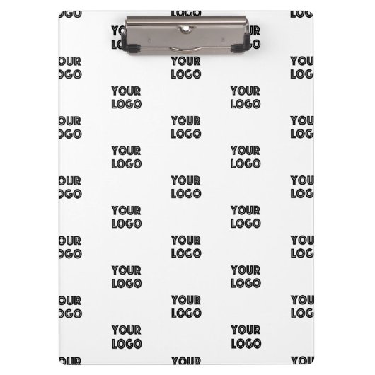 ロゴシンプル繰り返しロゴ |白 クリップボード (正面)