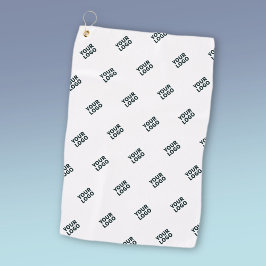 ロゴシンプル繰り返しロゴ |白 ゴルフタオル