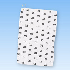 ロゴシンプル繰り返しロゴ |白 ゴルフタオル