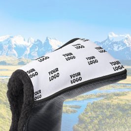 ロゴシンプル繰り返しロゴ |白 ゴルフヘッドカバー