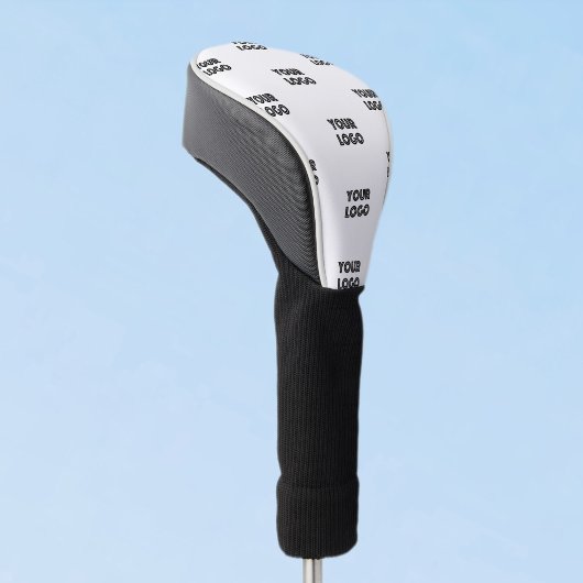 ロゴシンプル繰り返しロゴ |白 ゴルフヘッドカバー