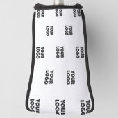 ロゴシンプル繰り返しロゴ |白 ゴルフヘッドカバー (回転90)