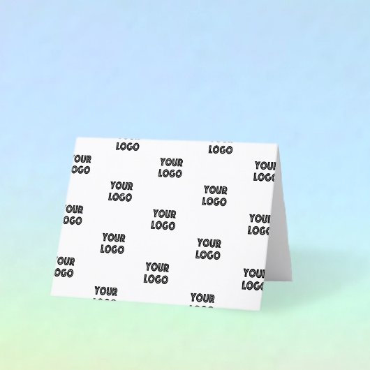 ロゴシンプル繰り返しロゴ |白 サンキューカード